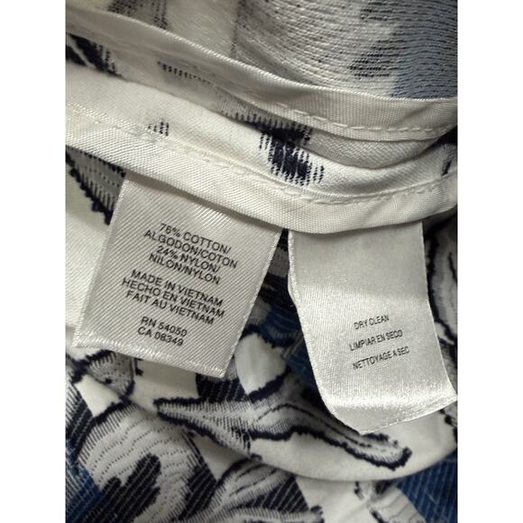 NEW Jones New York White Jacket Sz 16W Blue Floral Career Embroidered Martinique - Picture 4 of 4